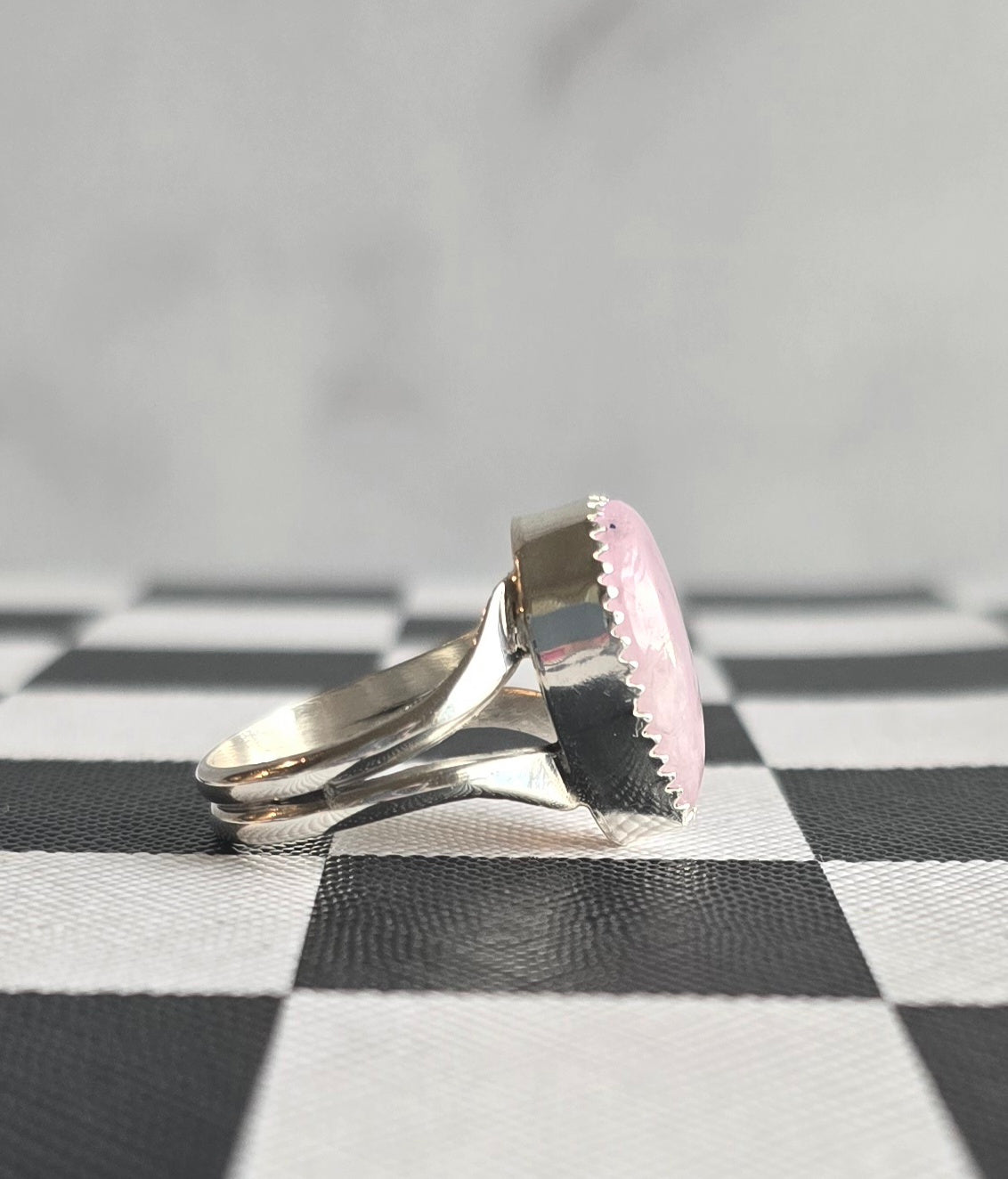 Kunzite and Sterling Ring Size 9