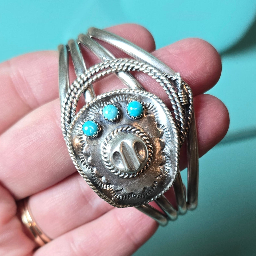 Bobby Platero Sterling & Turquoise Cowboy Hat Cuff