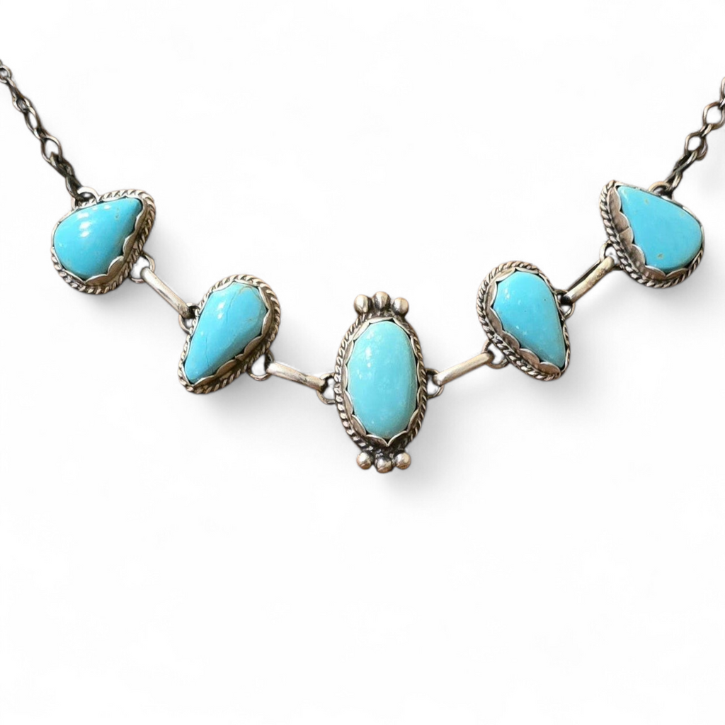 Blue Glacier Turquoise & Sterling Choker