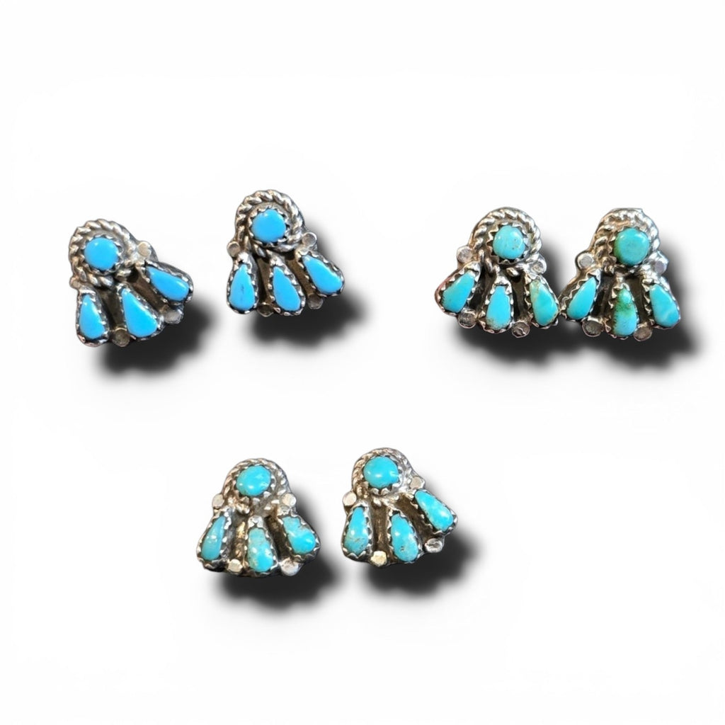 Zuni Turquoise Cluster Earrings