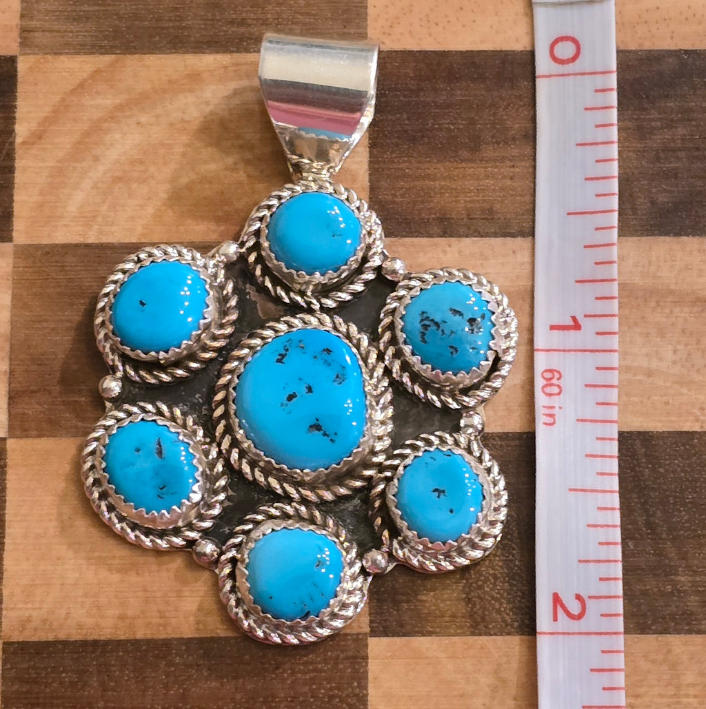 Sleeping Beauty Turquoise & Sterling Pendant