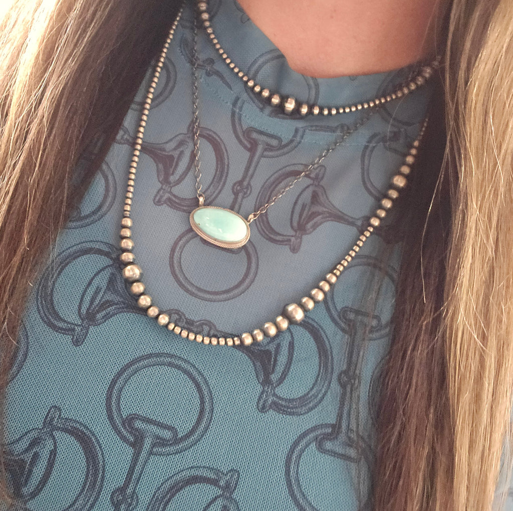 Arthur Bruggeman White Water Turquoise & Sterling Necklace