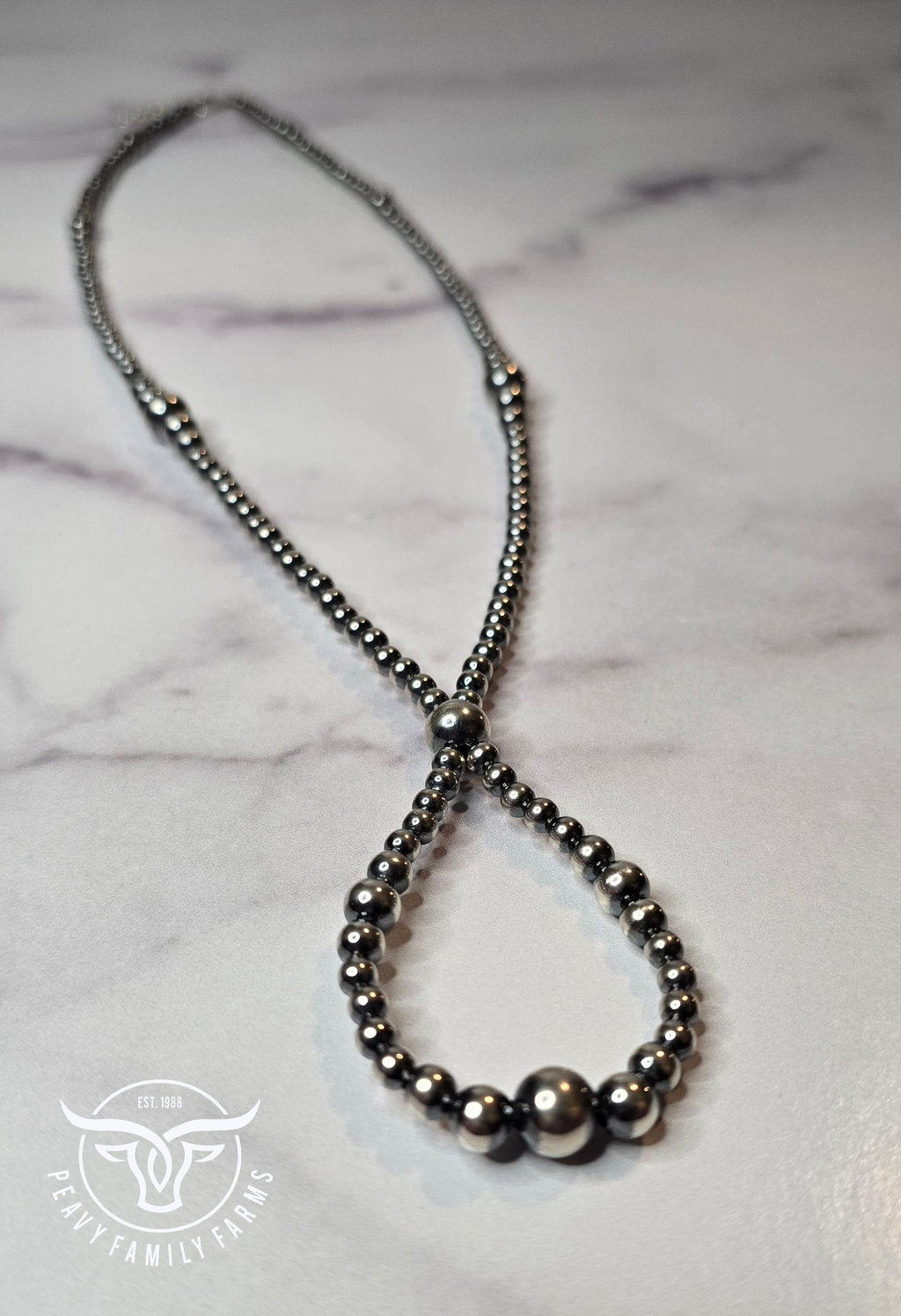 Sterling Hoop Lariat 23-25 inches