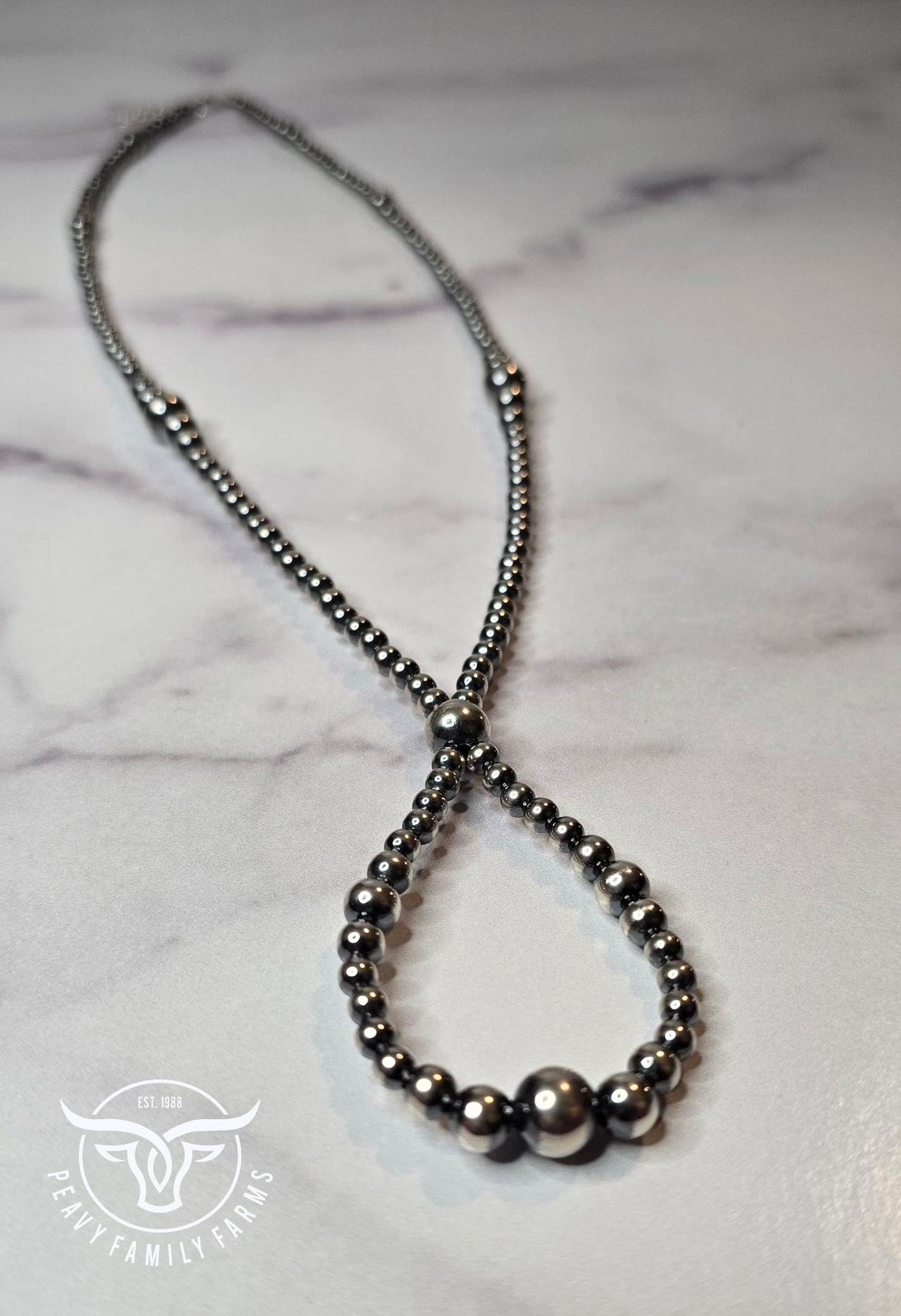 Sterling Hoop Lariat 23-25 inches