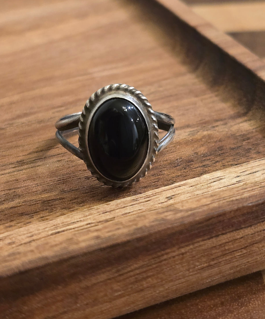 Black Onyx & Sterling Ring