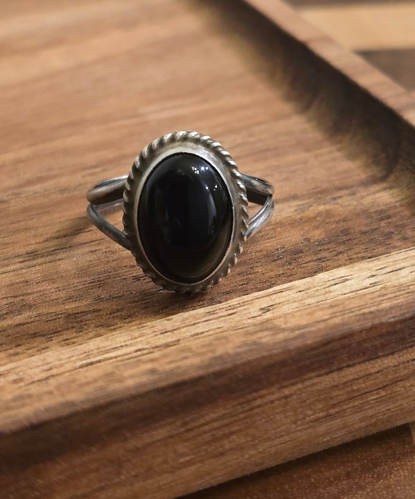 Black Onyx and Sterling Size 9