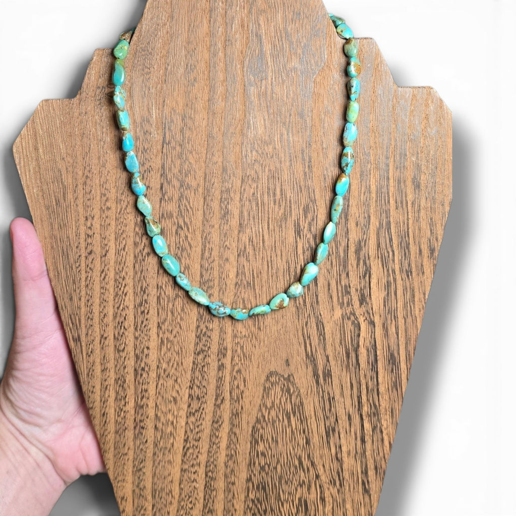 Kingman Turquoise & Sterling Necklace 17.5 inches