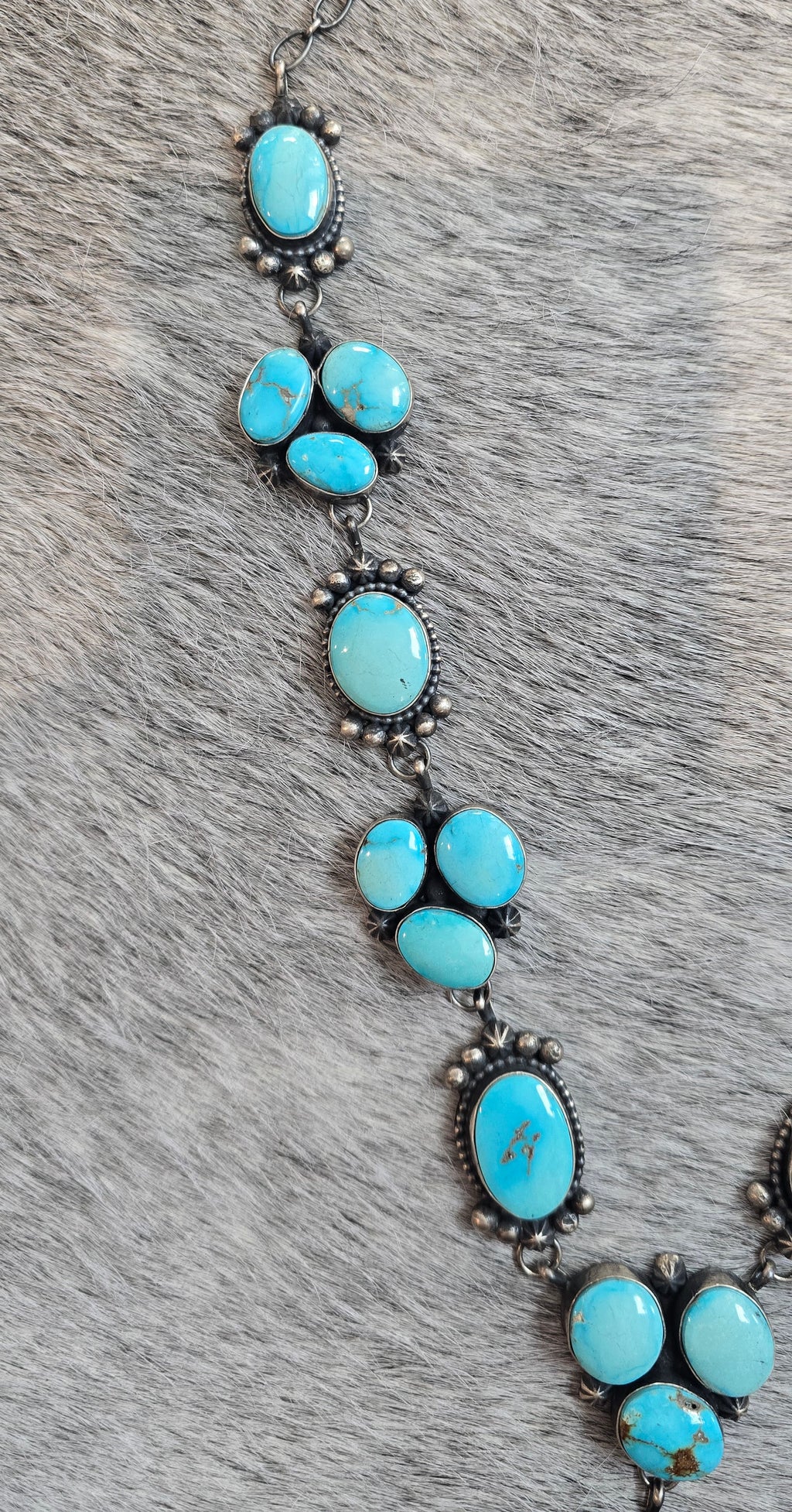 Lorenzo Juan Royston Turquoise, Sterling Lariat & Earrings Set