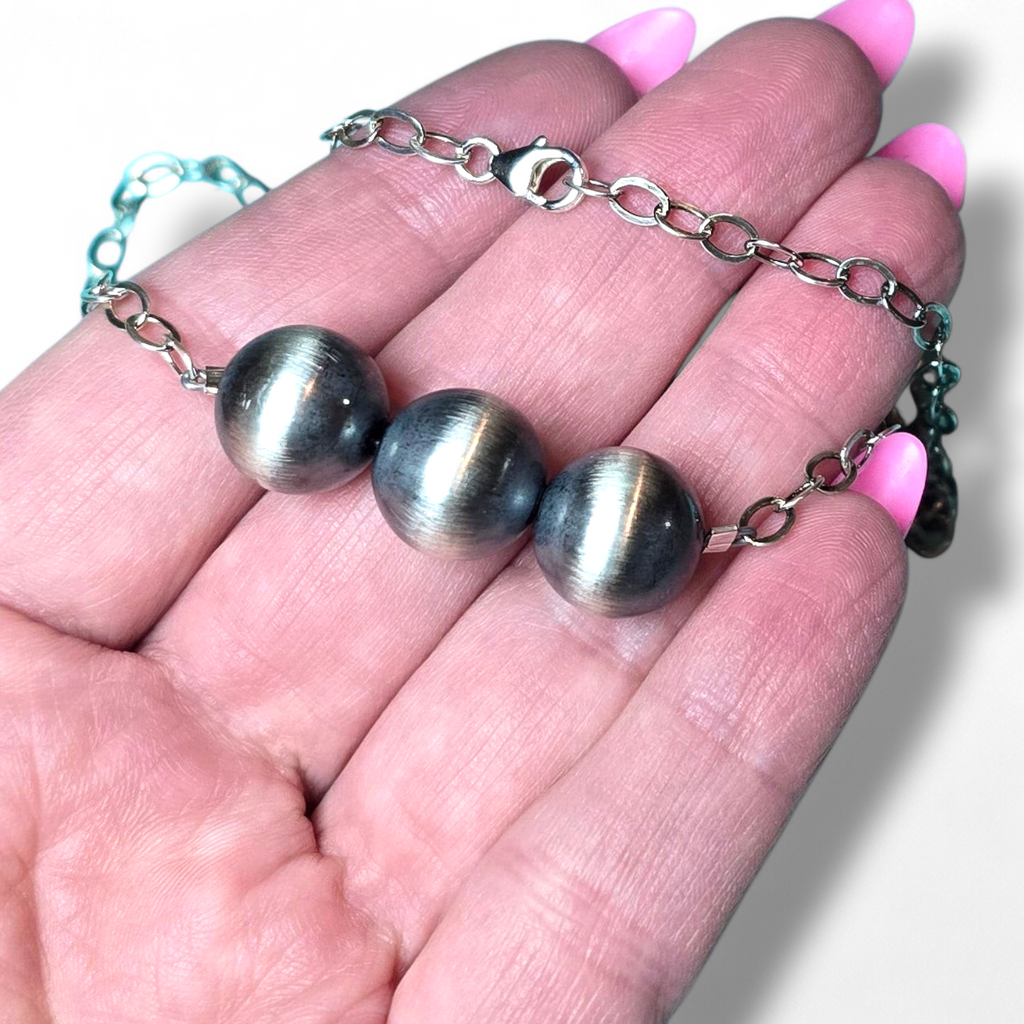 Three 12mm Sterling Pearls Necklace