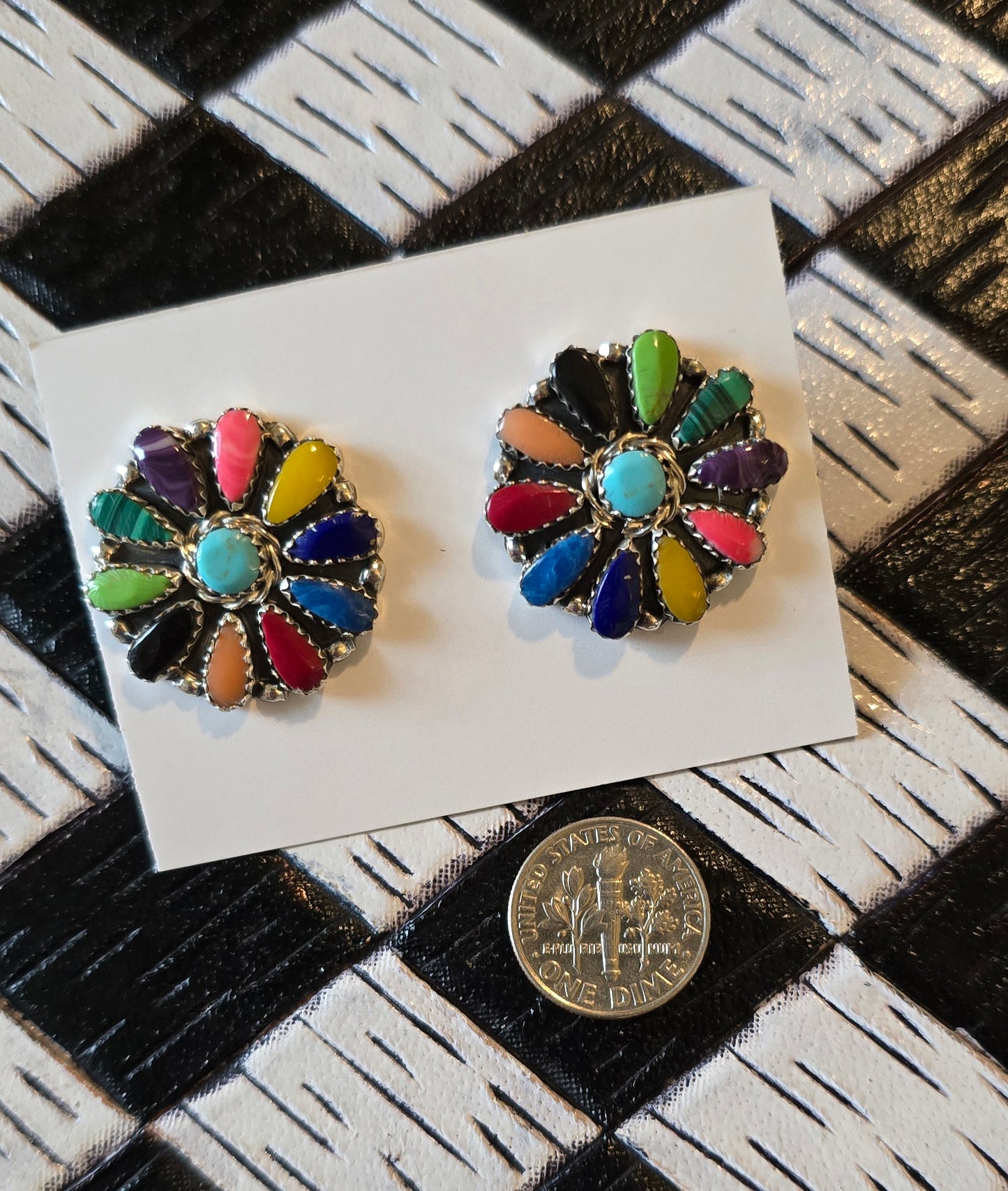 Sterling Cluster Earrings