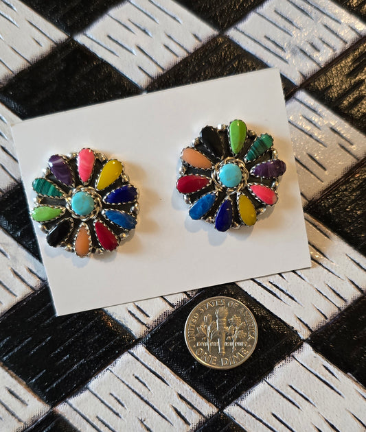 Sterling Cluster Earrings