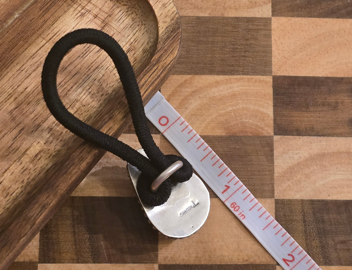 Kingman Turquoise and Sterling Hair Tie