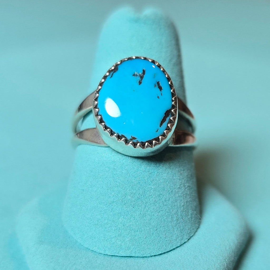 Kingman Turquoise & Sterling Ring Size 8.75