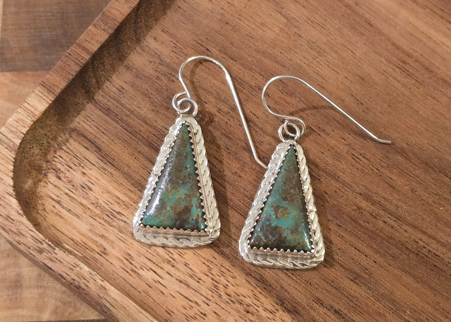 Kingman Turquoise and Sterling Earrings