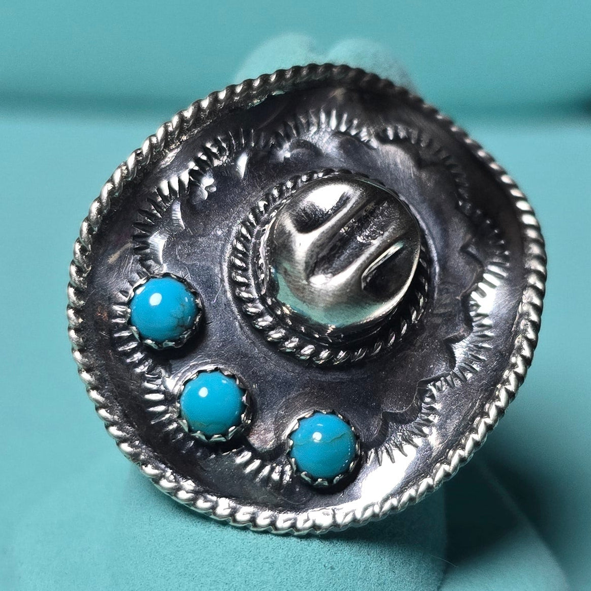 Bobby Platero Cowboy Hat Ring Size 8.5