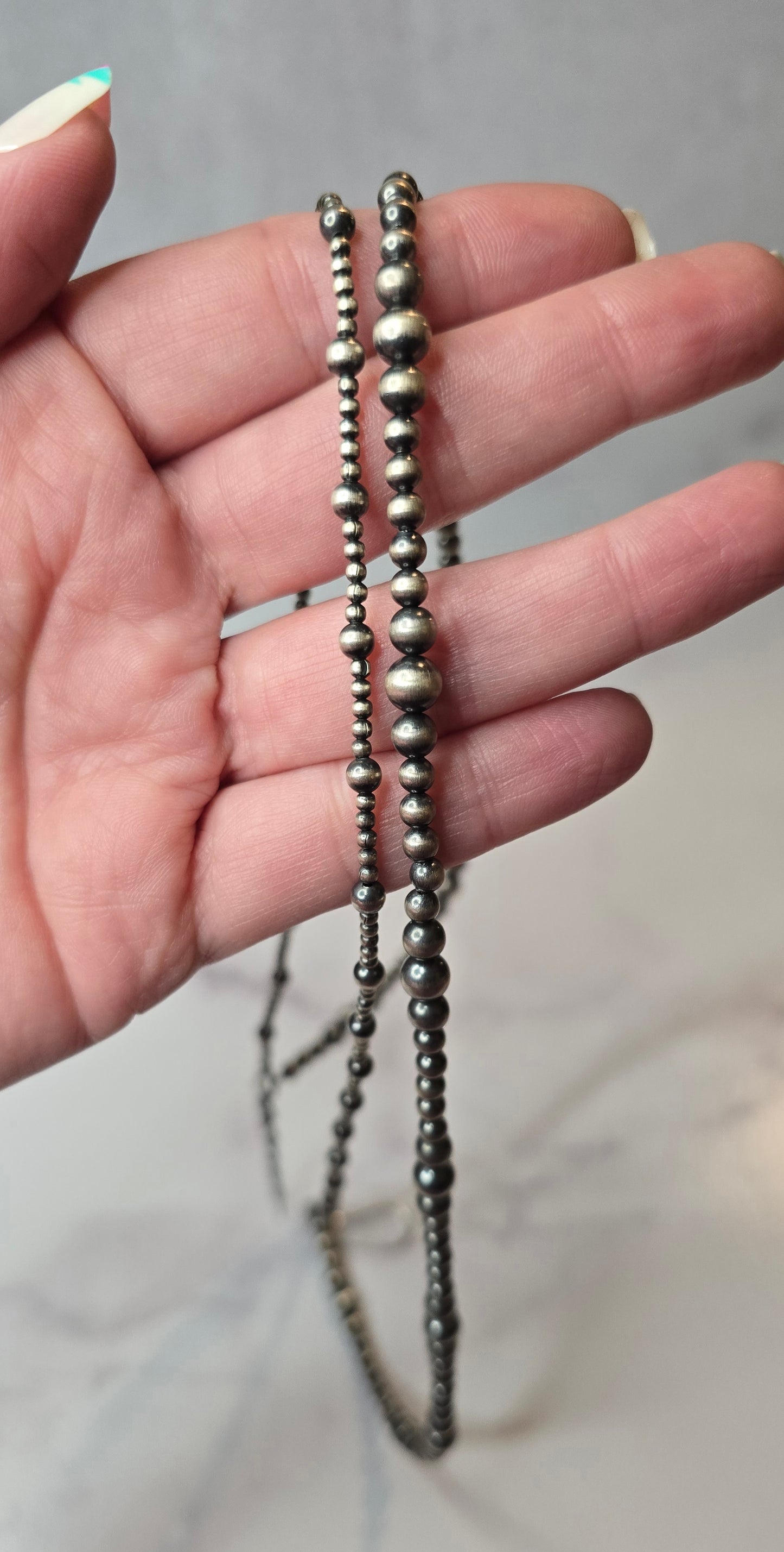 Sterling Pearl Double Strand Necklace