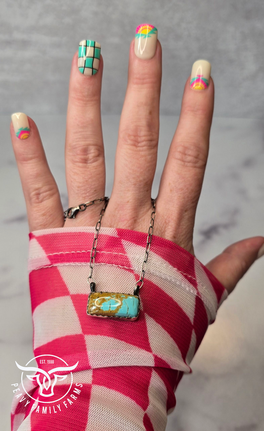 Kingman Turquoise and Sterling Necklace