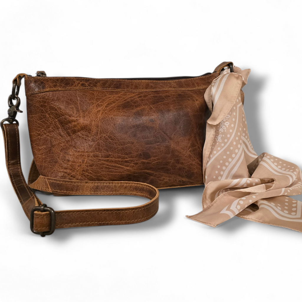 2 Ways to Wear Aged Leather Purse With 3 FREE Wild Rags