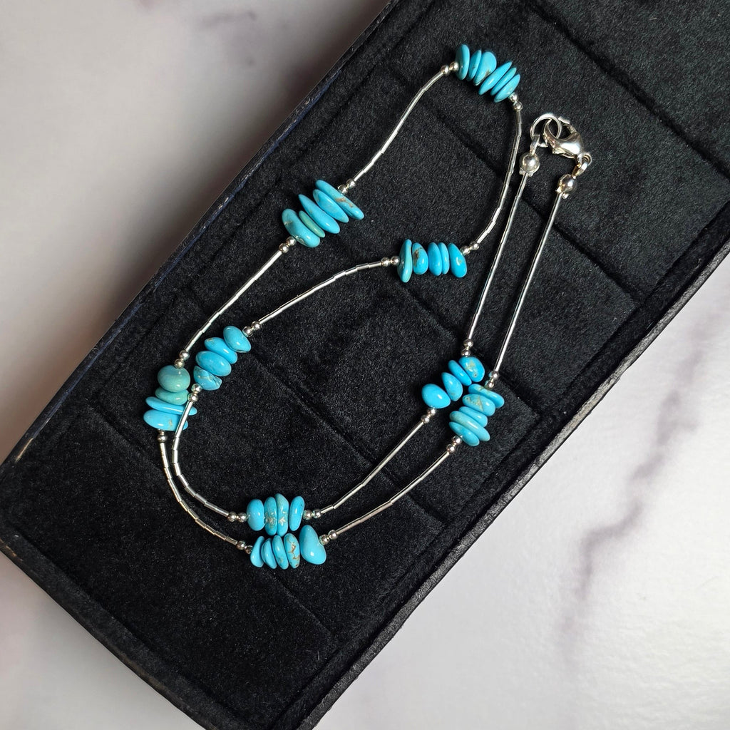 Kingman Turquoise & Liquid Silver Necklace