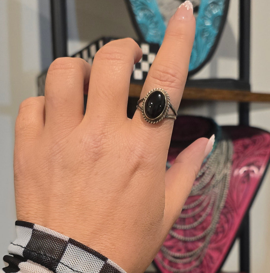 Black Onyx & Sterling Ring