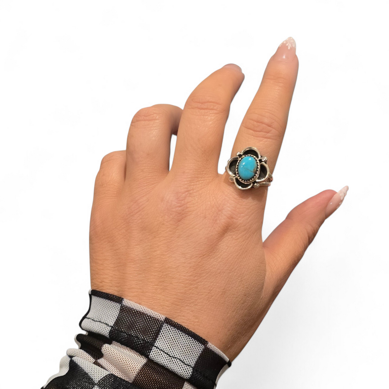 Calvin Tom Turquoise & Sterling Ring Size 9.5