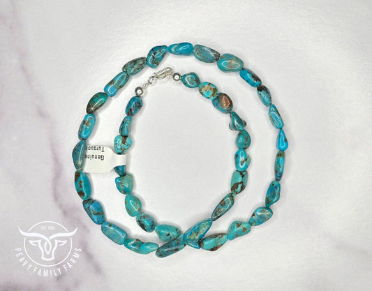 Genuine Turquoise & Sterling Necklace 20 inches