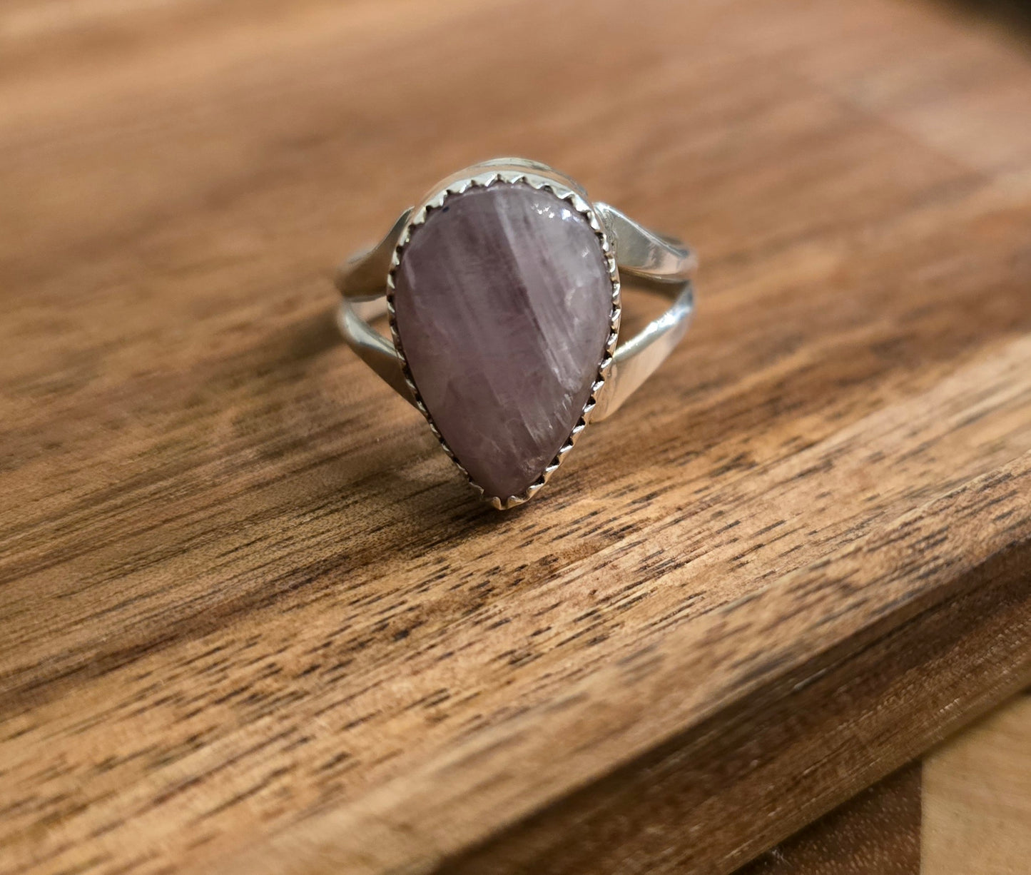 Kunzite and Sterling Ring Size 9