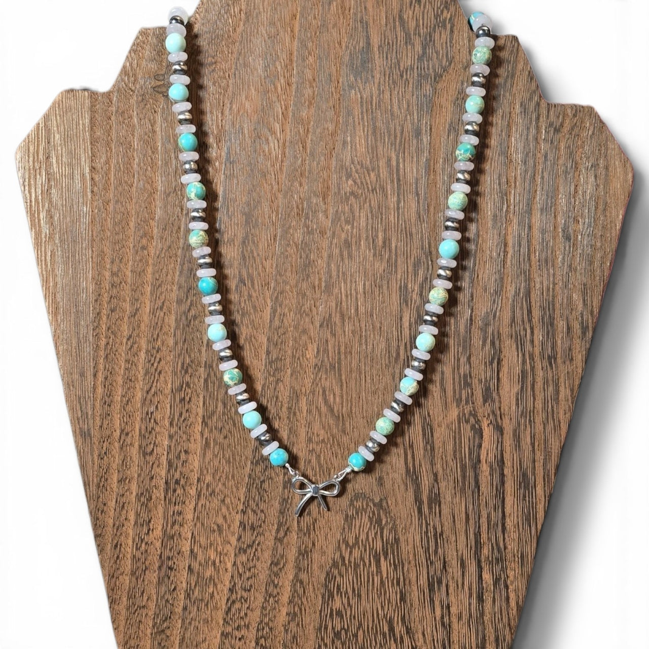 Bow Sterling Pearl Necklace 19 - 20 inches
