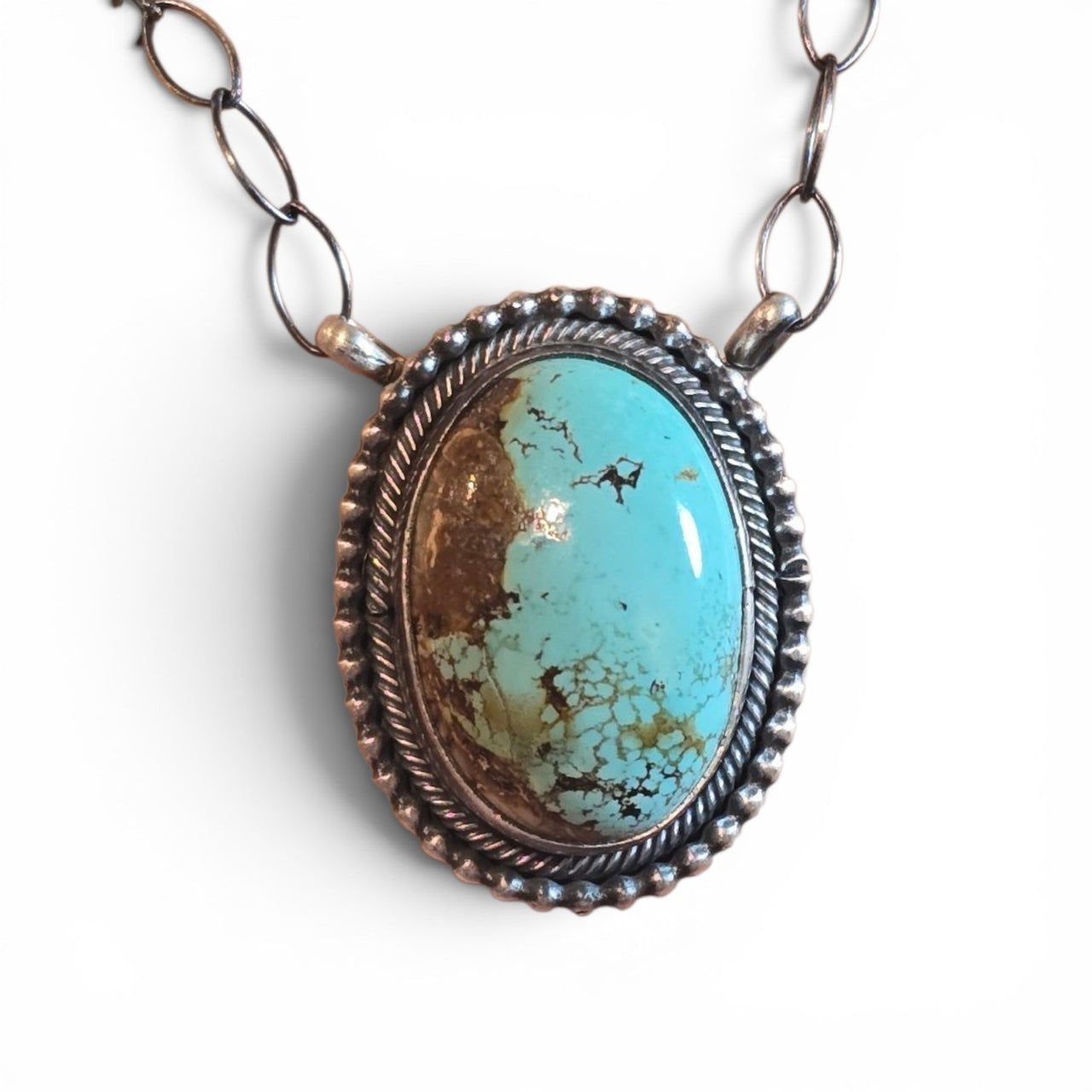 Native Made Royston Turquoise & Sterling Necklace