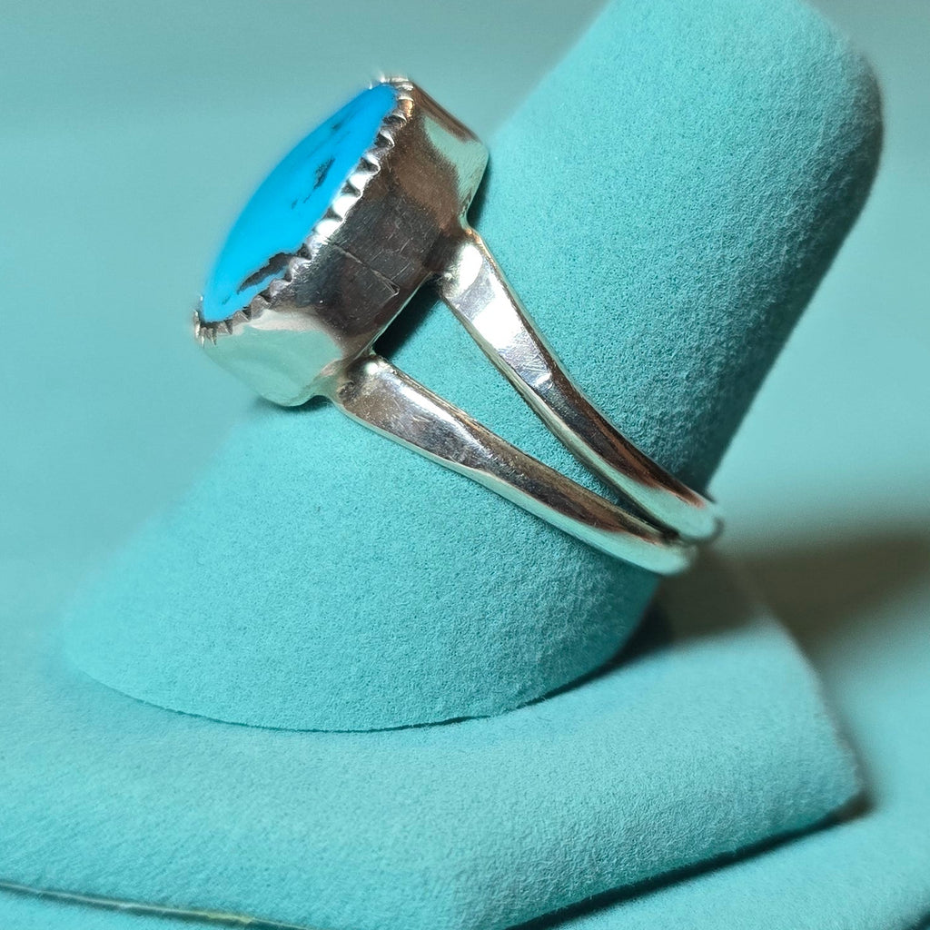 Kingman Turquoise & Sterling Ring Size 8.75