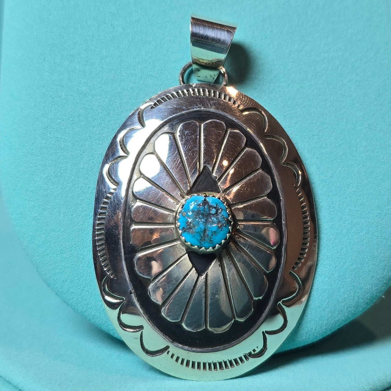 Jolene Begay Sterling & Turquoise Pendant