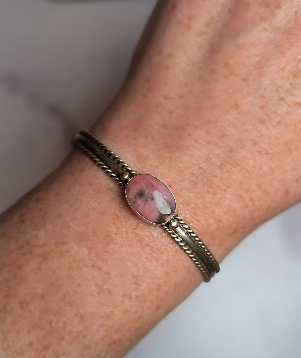 Native Made Cuff Sterling & Rhodonite
