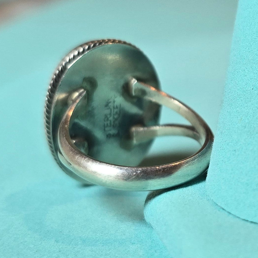 Scott Skeets Kingman Turquoise & Sterling Ring Size 6.5