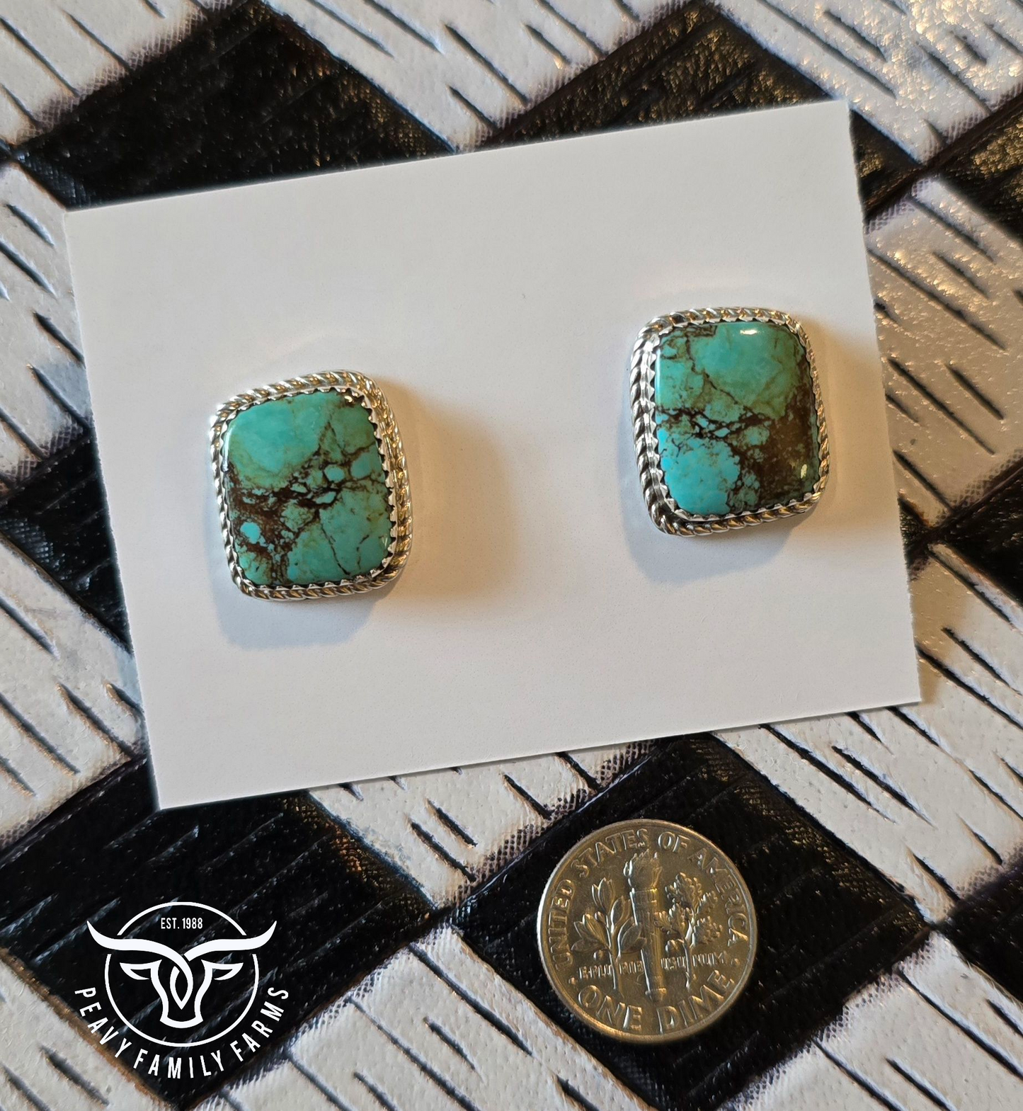 Kingman Turquoise and Sterling Earrings