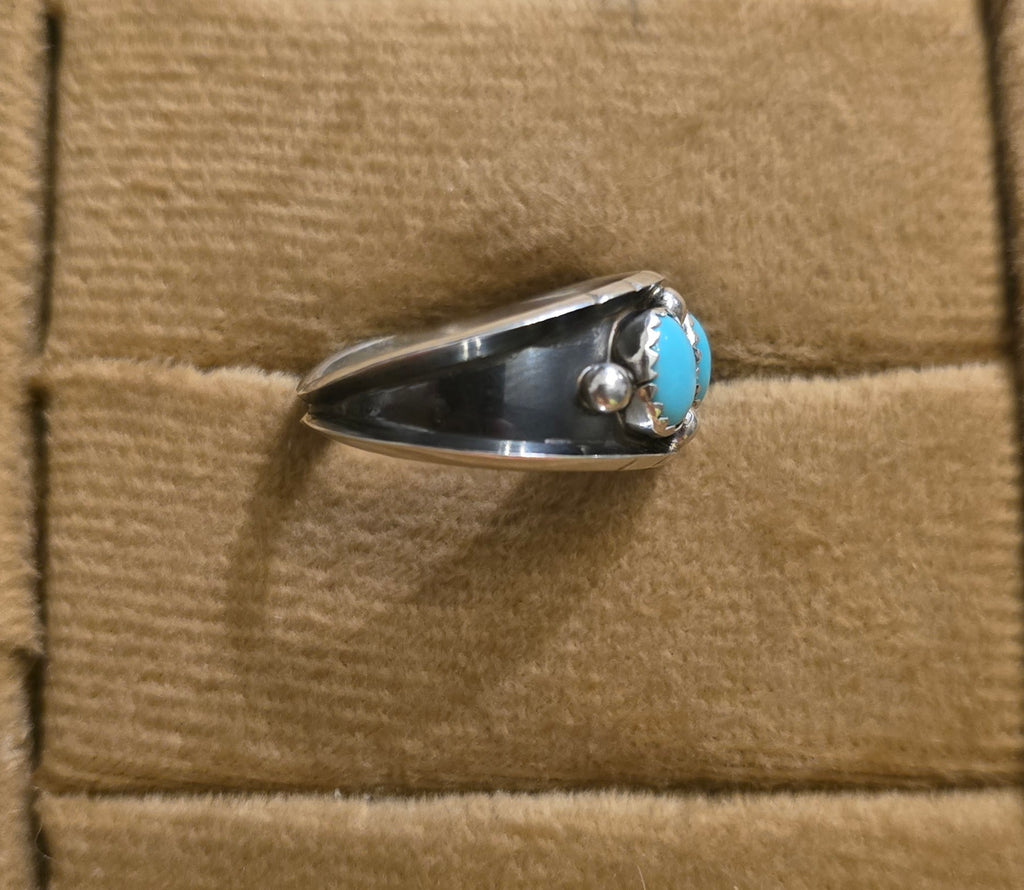 Turquoise & Sterling 3 Stone Ring