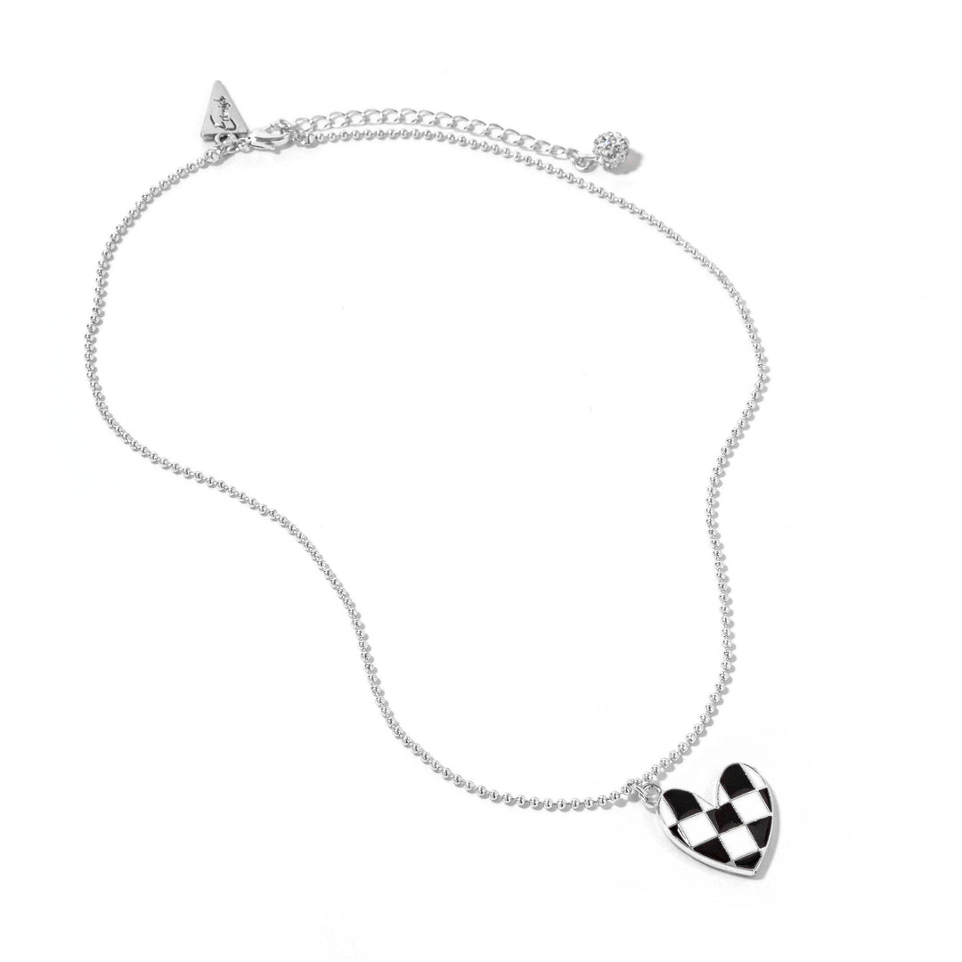 Erimish Checkered Heart 15-17 inches Necklace (not Sterling)