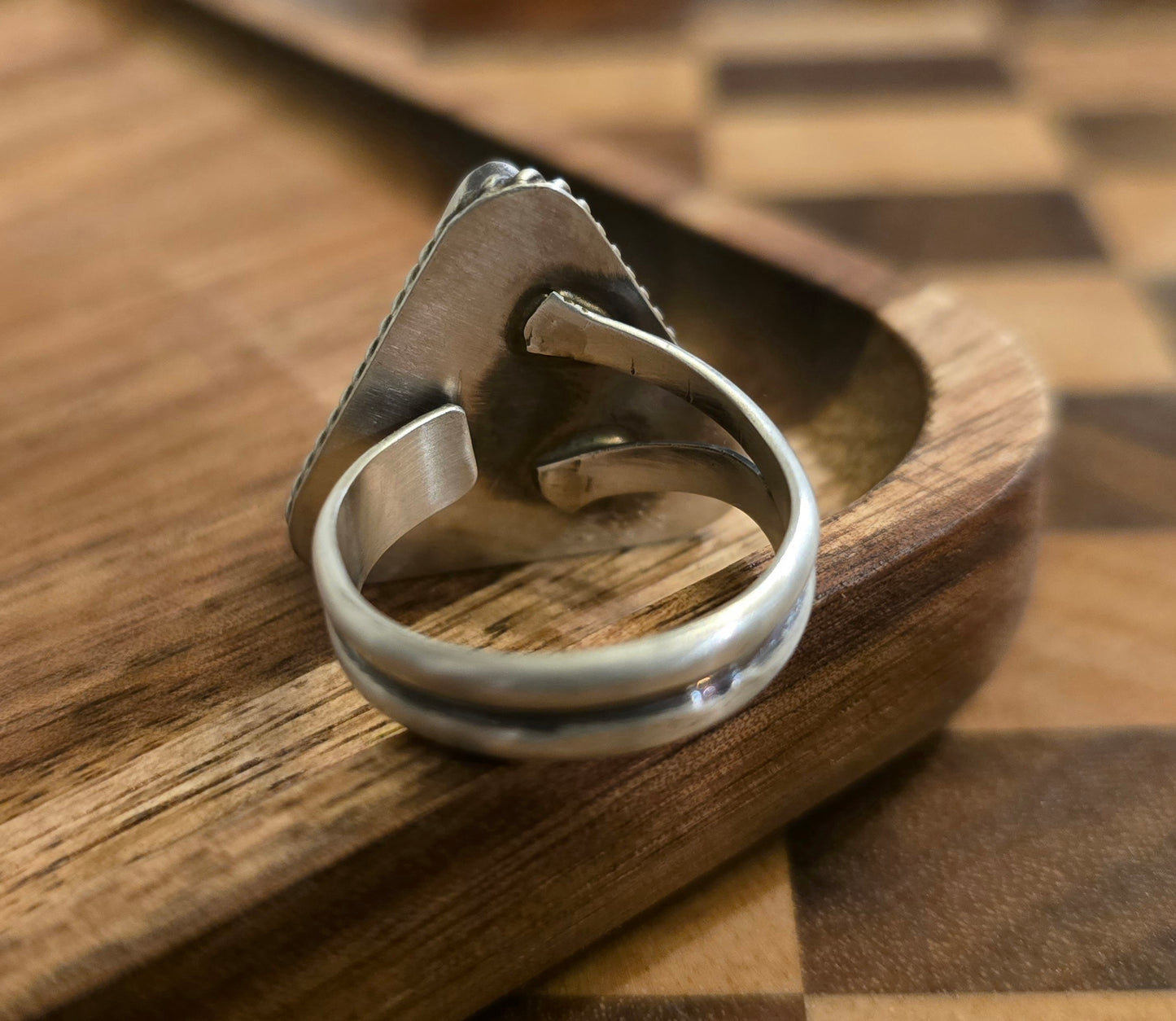 Kingman Turquoise and Sterling Adjustable Ring