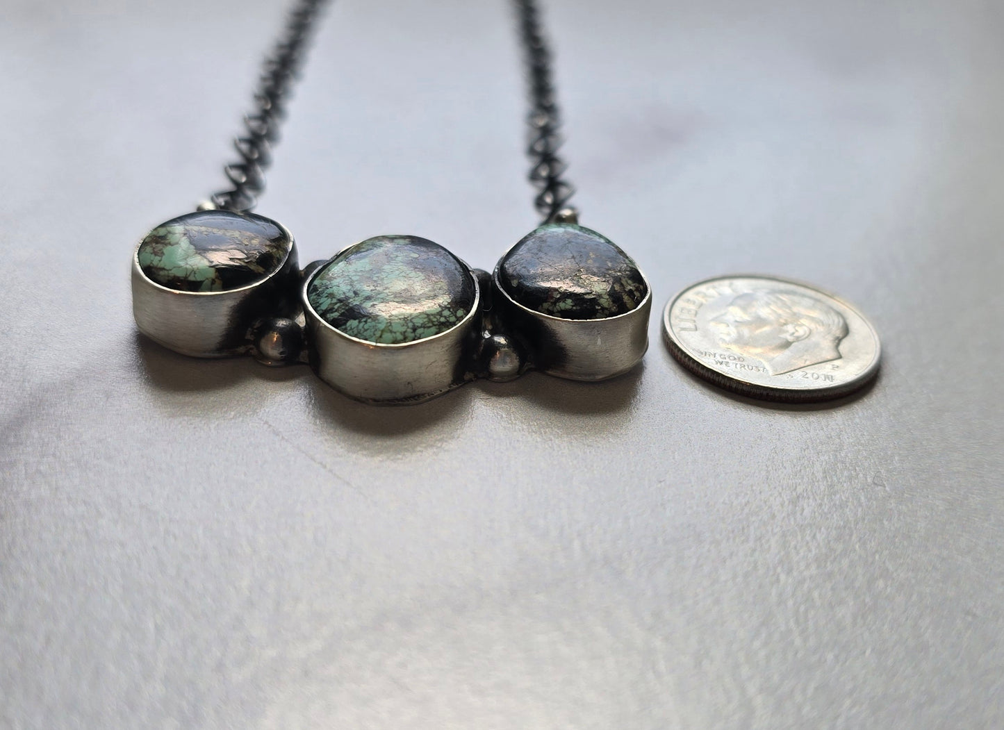 Native Made Black Jack and Sterling Necklace