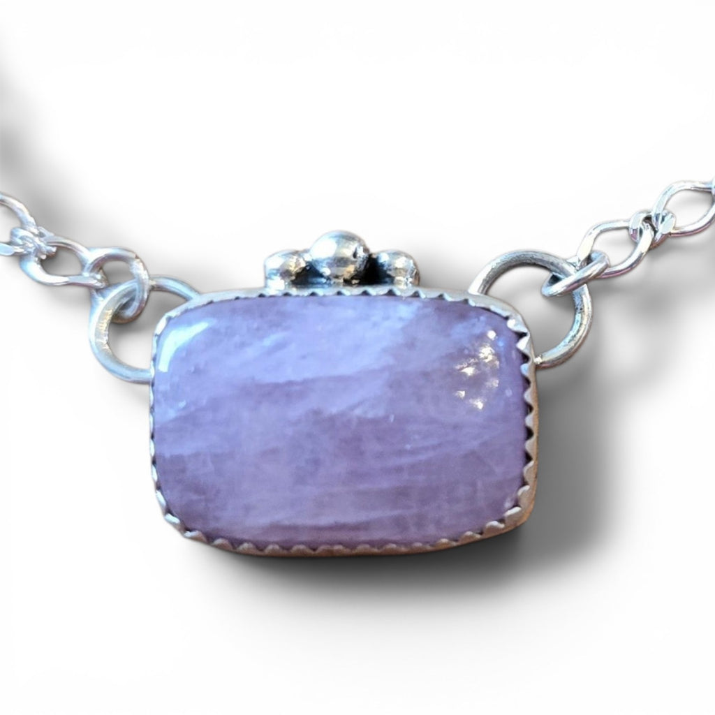 Kunzite & Sterling Bar Necklace