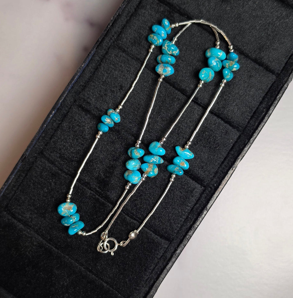 Kingman Turquoise & Liquid Silver Necklace