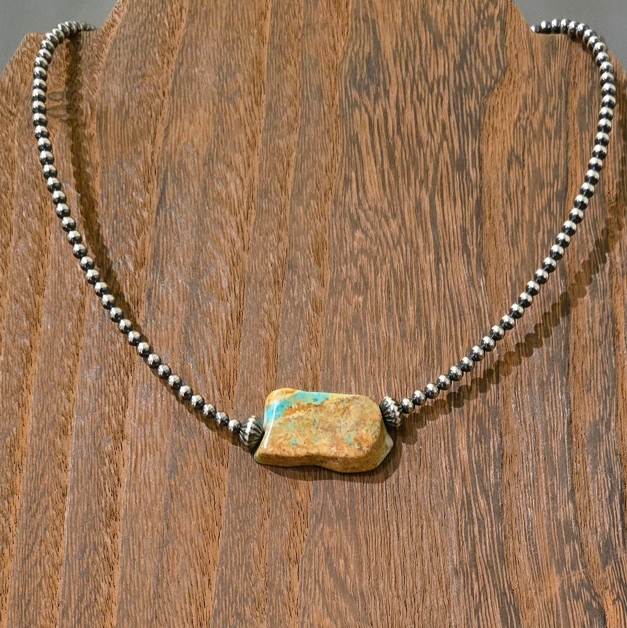 3mm Sterling Pearls & Turquoise Necklace