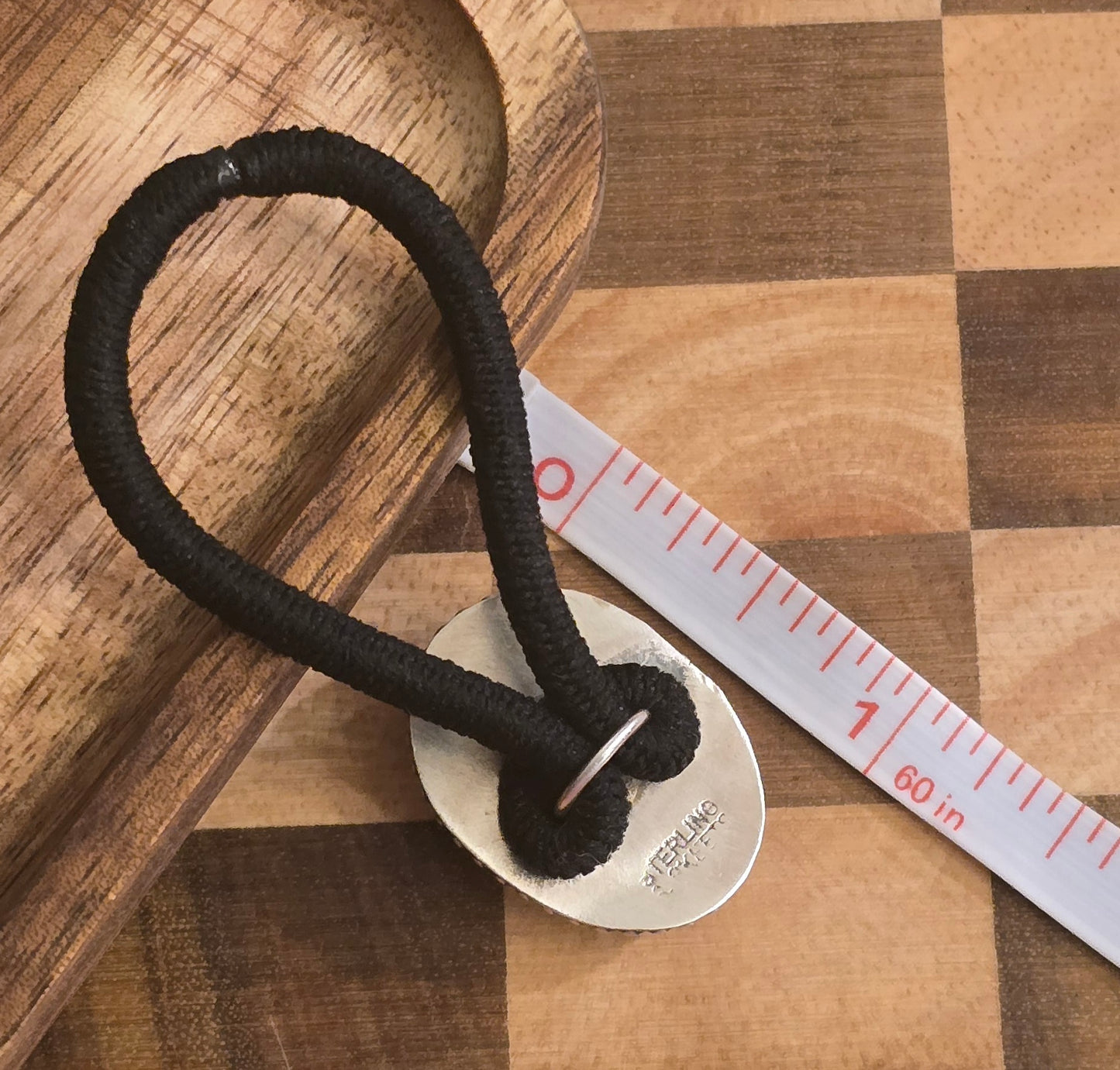 Kingman Turquoise and Sterling Hair Tie