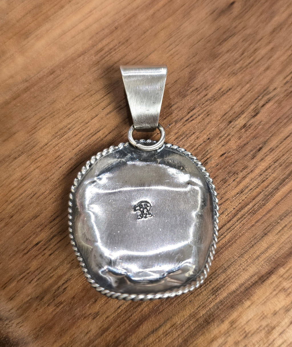 Bobby Platero Kingman Turquoise & Sterling Cowboy Hat Pendant