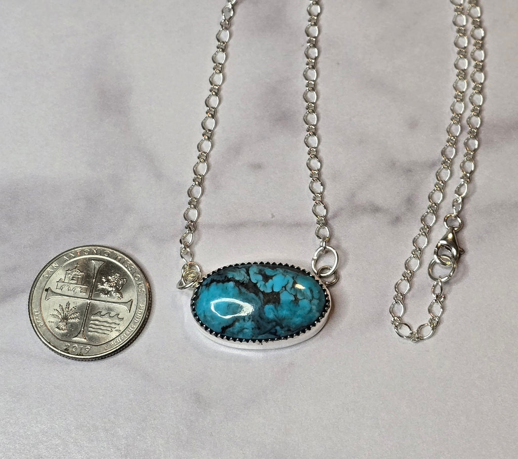 Kingman Turquoise and Sterling Necklace