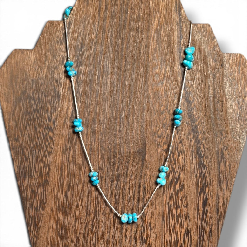 Kingman Turquoise & Liquid Silver Necklace