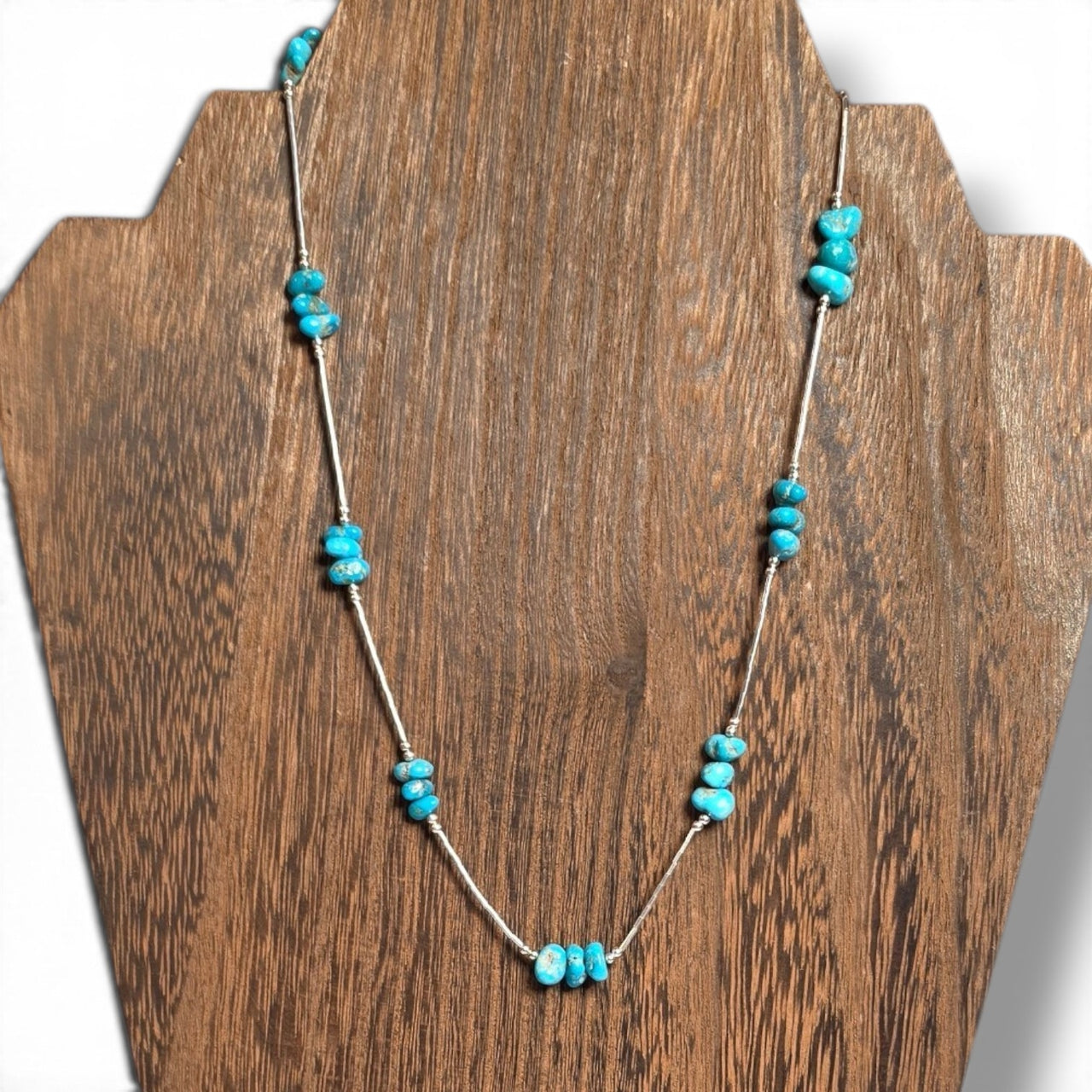 Kingman Turquoise & Liquid Silver Necklace