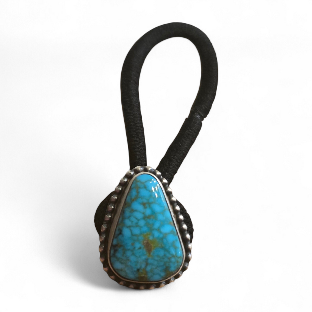 Kingman Turquoise & Sterling Hair Tie