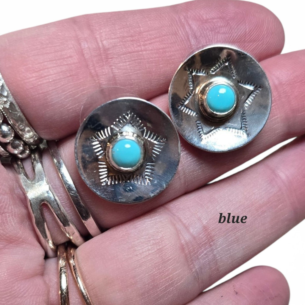 Native Made Turquoise & Sterling Earrings