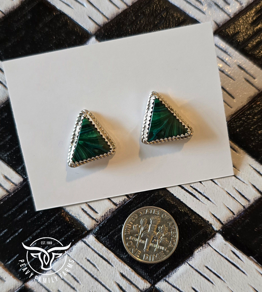 Malachite and Sterling Earrings