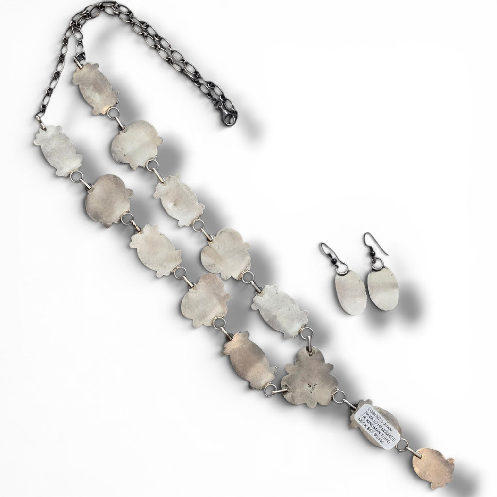 Native Made Royston Turquoise & Sterling Lariat Plus Earrings Set